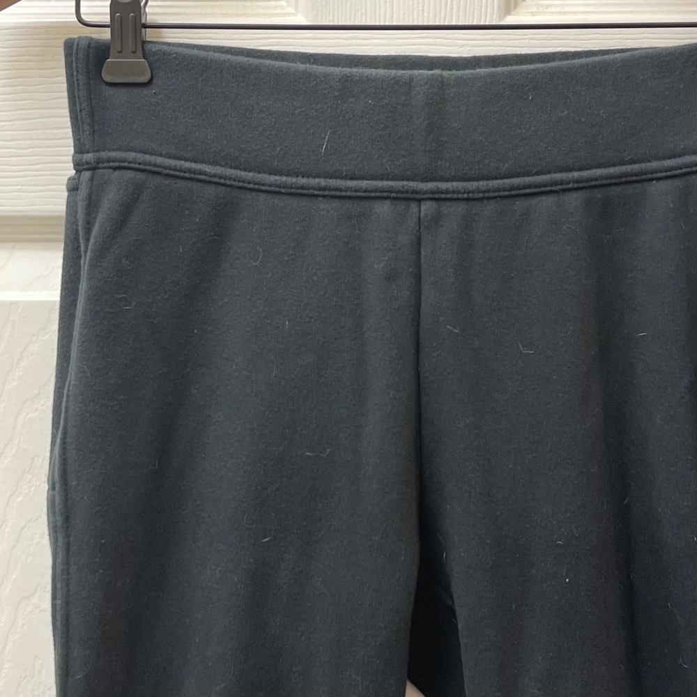 Lands' End Size S High Rise Serious Sweats Fleece Lined Pocket Leggings Black